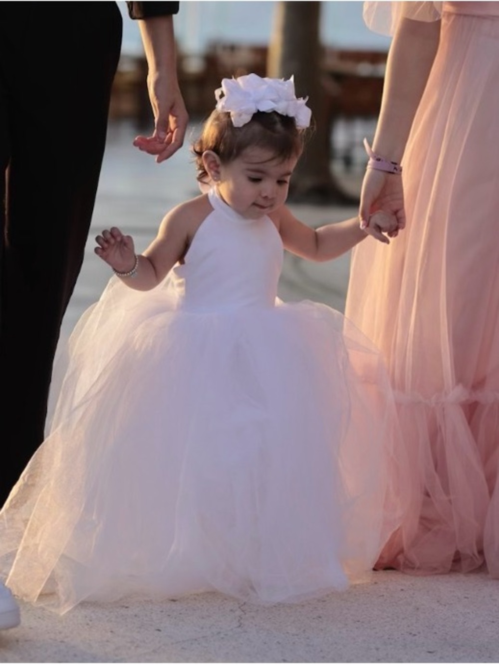 White Tulle Flower Girl Dress